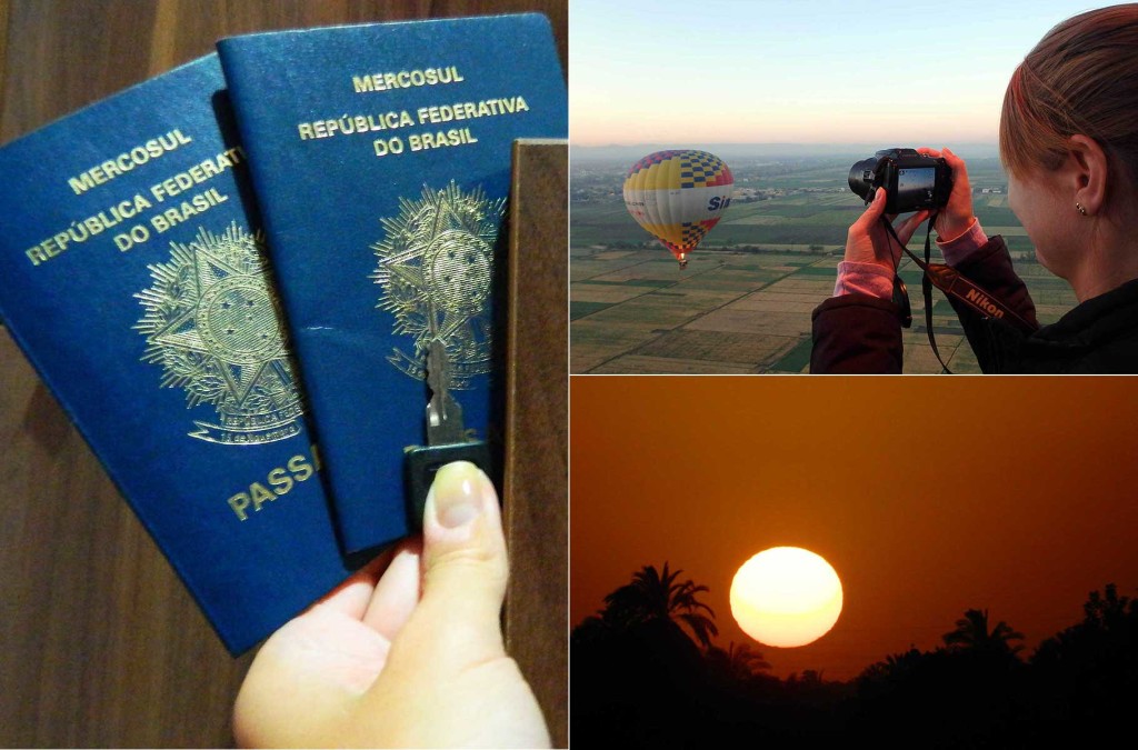 Montagem ilustra alguns erros de viagem que são comuns