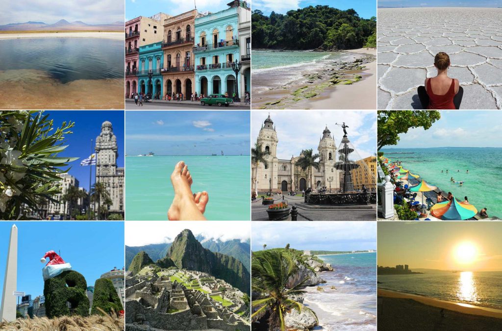 Montagem mostra fotos de países para onde se pode viajar gastando pouco