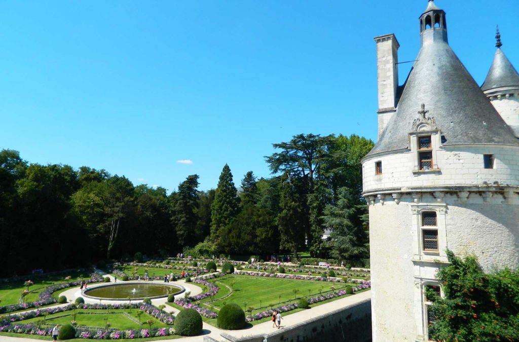 Jardins de Chenonceau vistos do alto do castelo