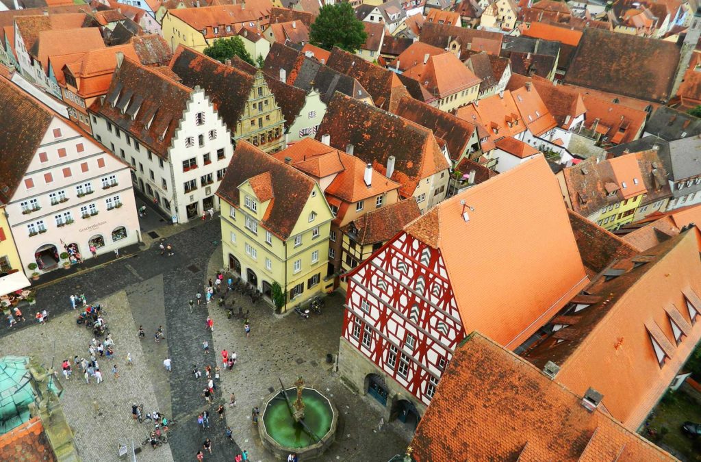 Vista aérea da cidade medieval de Rothenburg atração da Rota Romântica da Alemanha