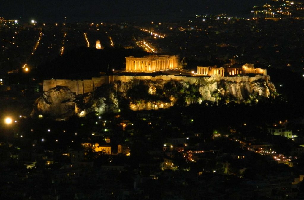 Roteiro de viagem pela Grécia - Acrópole de Atenas vista do Monte Licabeto