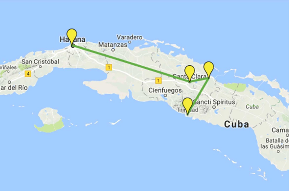 Monte seu roteiro de viagem para Cuba: 11 dias de Havana a Trinidad Imagem: Google Maps/Reprodução