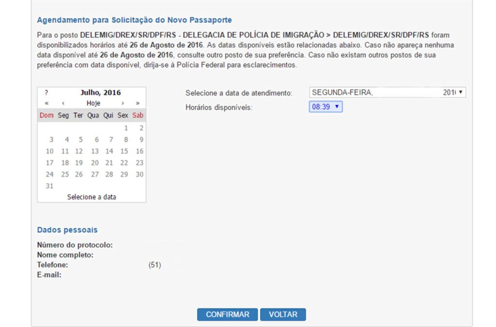 Como tirar passaporte - Agendar o atendimento