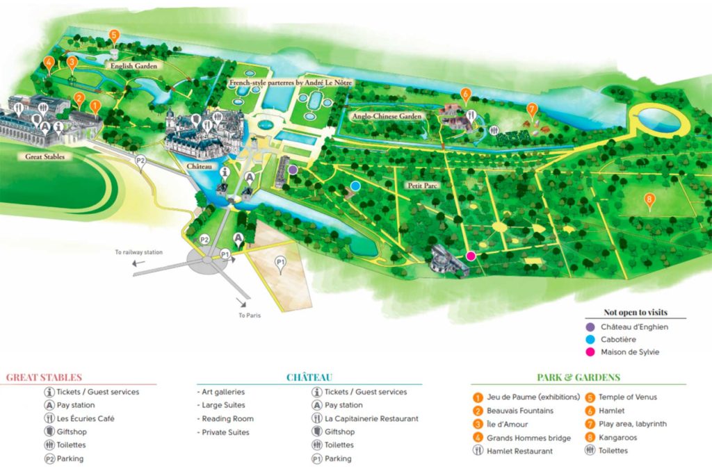 Castelo de Chantilly - Mapa do Domaine