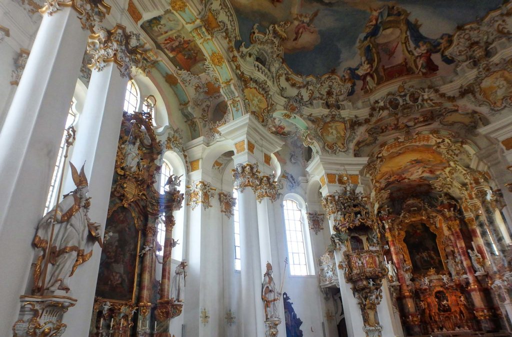 Igreja Wieskirche, em Steingaden, atração destaque no roteiro na Alemanha