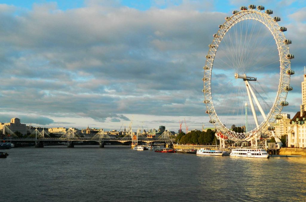 O que fazer no Reino Unido - Rio Tâmisa com a London Eye ao fundo