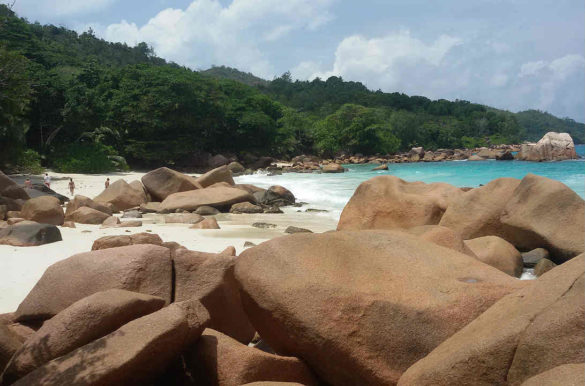 Praias de areia branca Praias de areia branca - Anse Lazio, em Seychelles