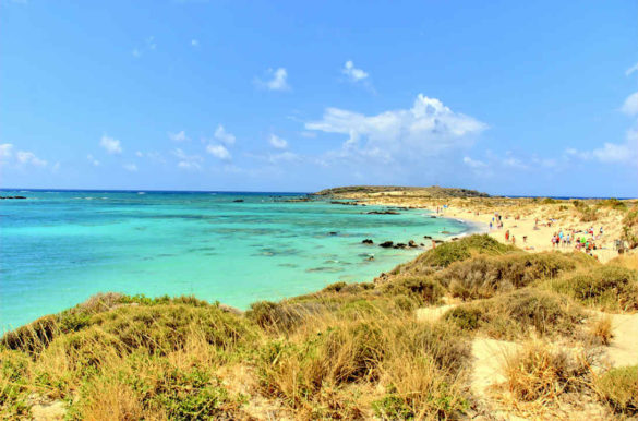 Praias de areia branca Praias de areia branca - Elafonisi, em Creta