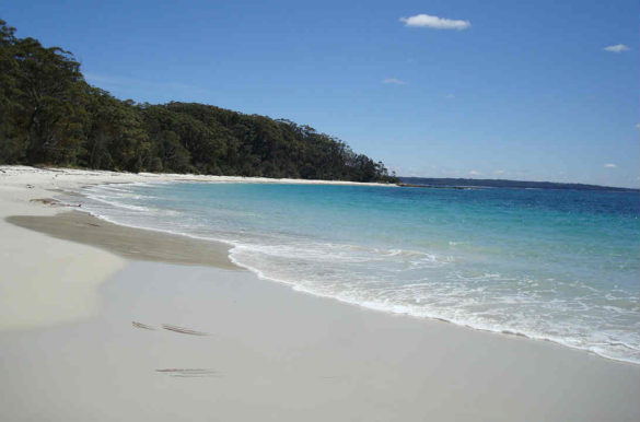 Praias de areia branca Praias de areia branca - Hyams Beach, na Austrália