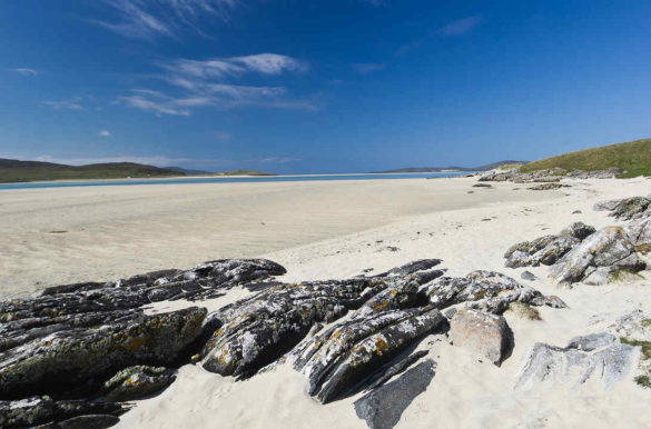 Praias de areia branca Praias de areia branca - Luskentyre, em Isle of Harris