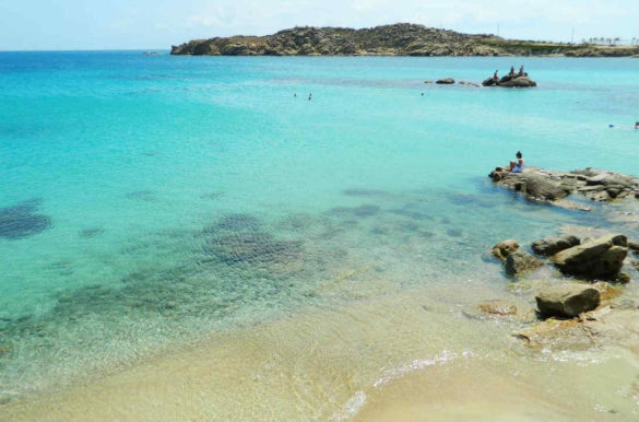 Praias de areia branca Praias de areia branca - Paraga, em Mykonos