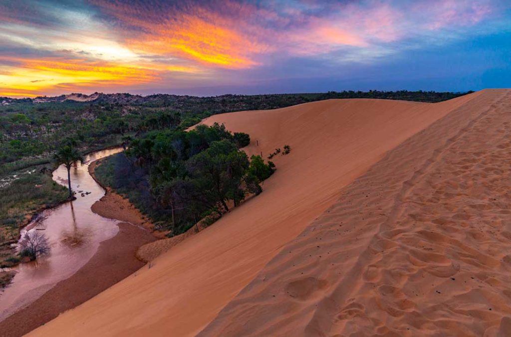 Pôr do sol visto do alto das Dunas do Jalapão