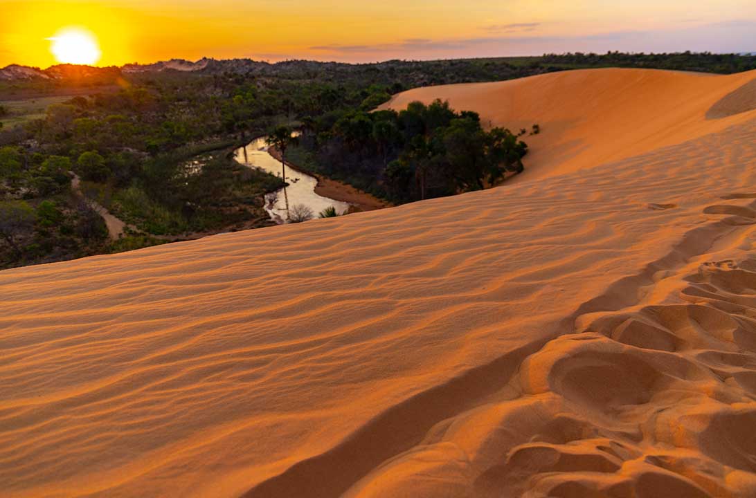 Pôr do sol visto do alto das Dunas do Jalapão