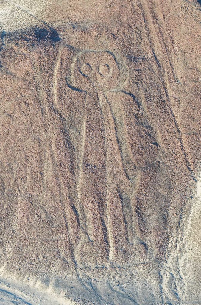 Figura do 'astronauta' vista desde o sobrevoo às Linhas de Nazca