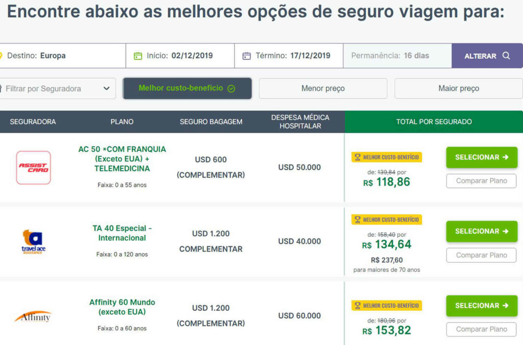 Como contratar seguro viagem na Seguros Promo - Tela 2