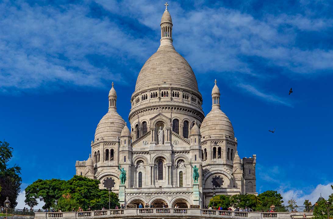 Fachada da Basílica do Sacré Coeur, em Paris