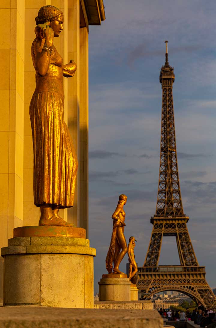 Torre Eiffel vista desde o Jardim do Trocadéro, em Paris