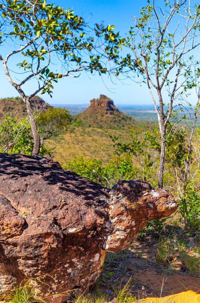 Pedra que parece tartaruga na trilha do Mirante da Chapada, em Carolina (MA)