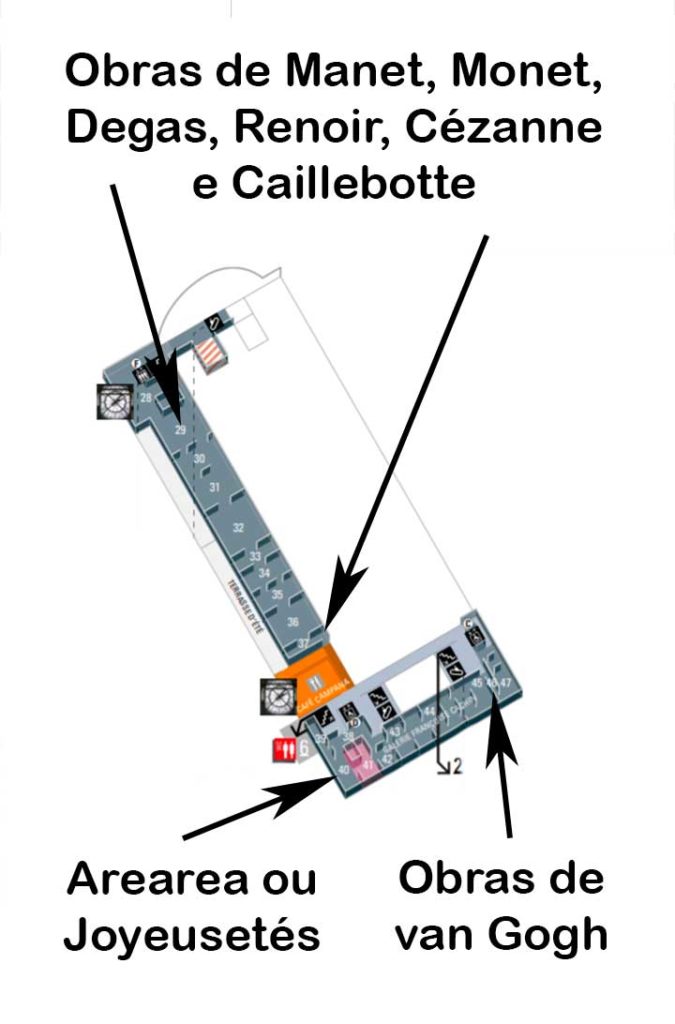 Mapa do quinto andar do Museu d'Orsay