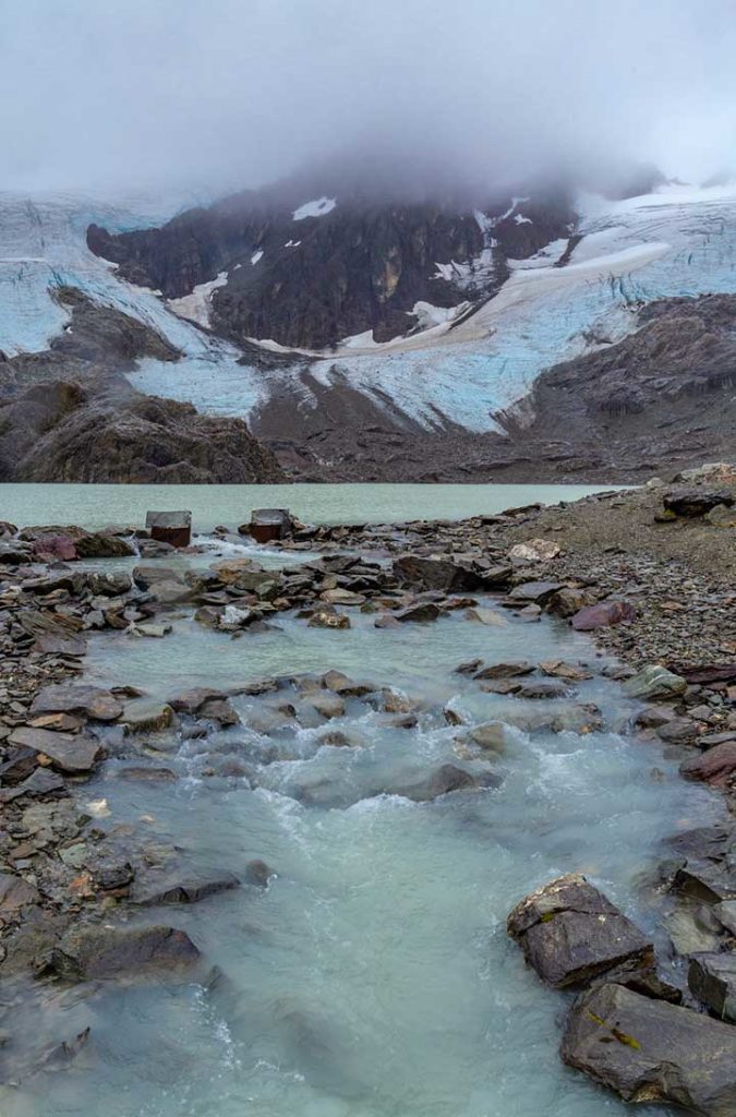 Vista da Laguna de Los Tempanos com o Glaciar Vinciguerra ao fundo